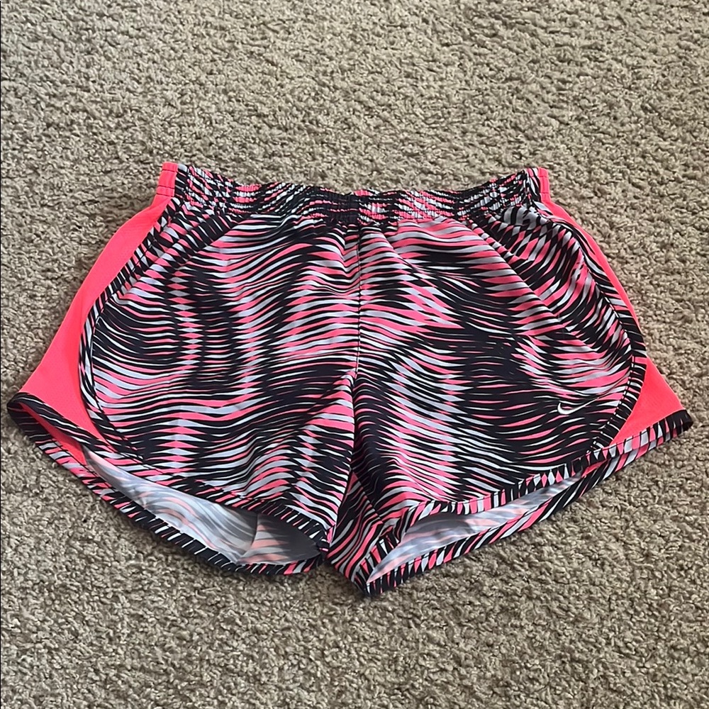 Nike Pink and Black Athletic Shorts Dynamic Design